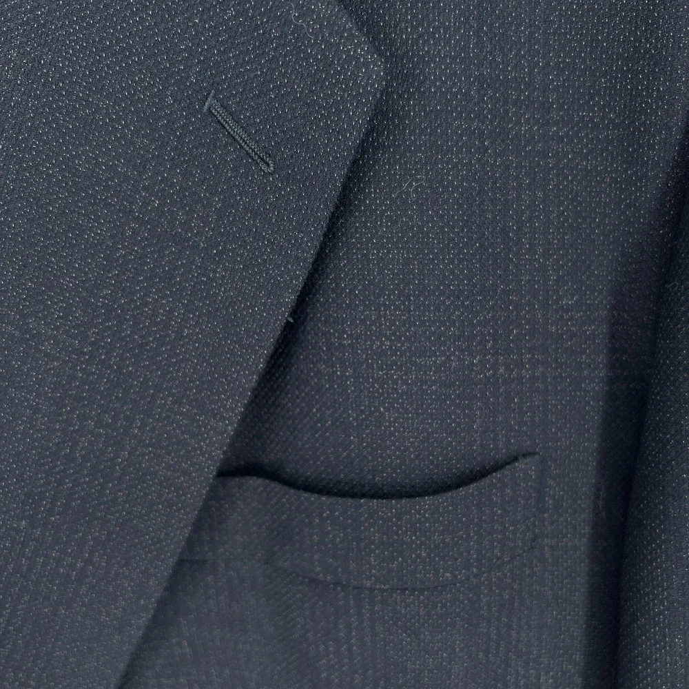 Belvest Sports Coat Mens 44 L Super 100s Worsted Wool Italy Navy Blue Blazer